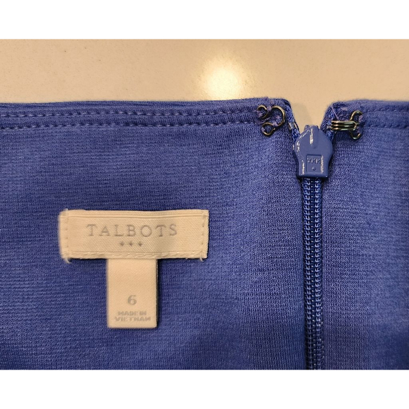 Talbots Royal Blue Sleeveless Knit Sheath Dress Size 6 Stretch Ponte Knee Length - Picture 8 of 10